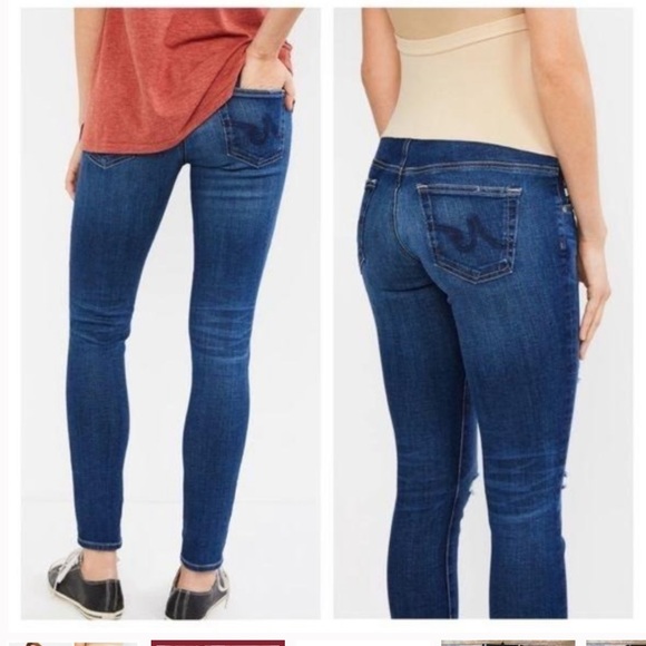 AG Distressed Full Panel Maternity Jeans - Picture 2 of 12